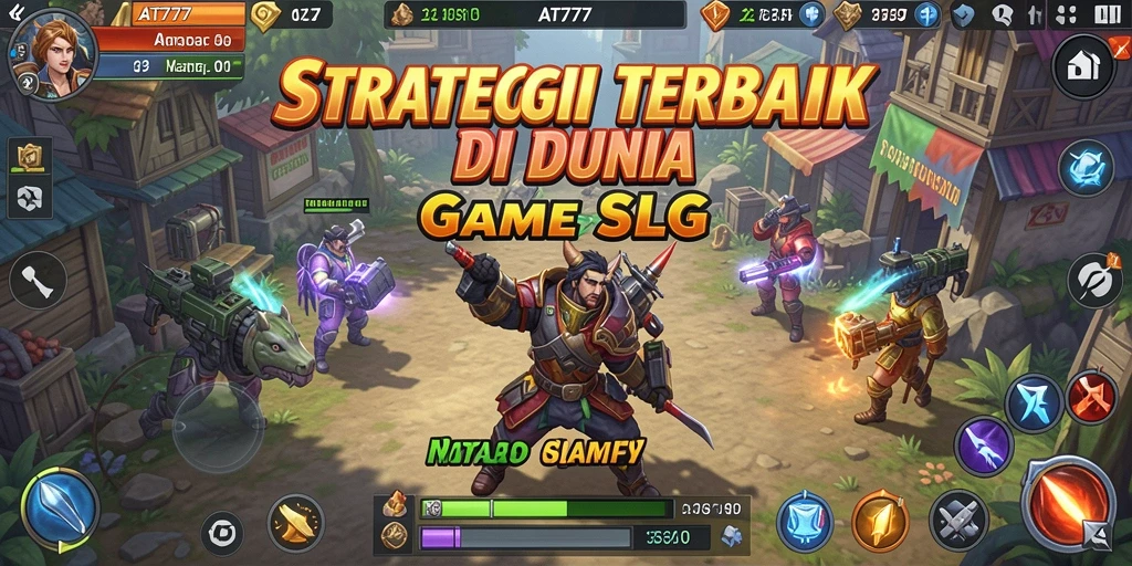 Tangkapan layar gameplay AT777 menunjukkan strategi epik dalam pertempuran SLG.