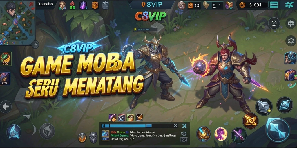 Gameplay MOBA C8VIP yang penuh aksi dan strategi