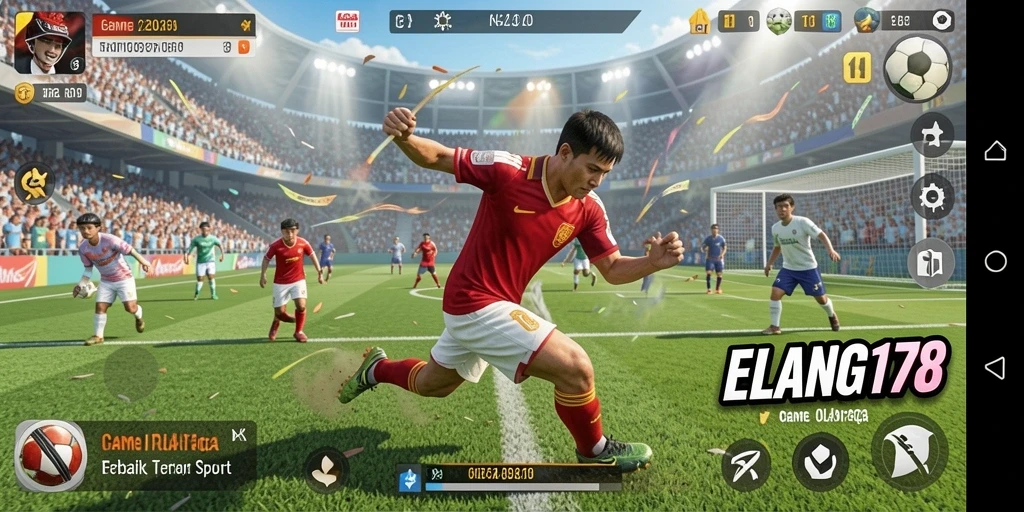 Tampilan gameplay mendebarkan dalam ELANG178 dengan aksi olahraga seru.
