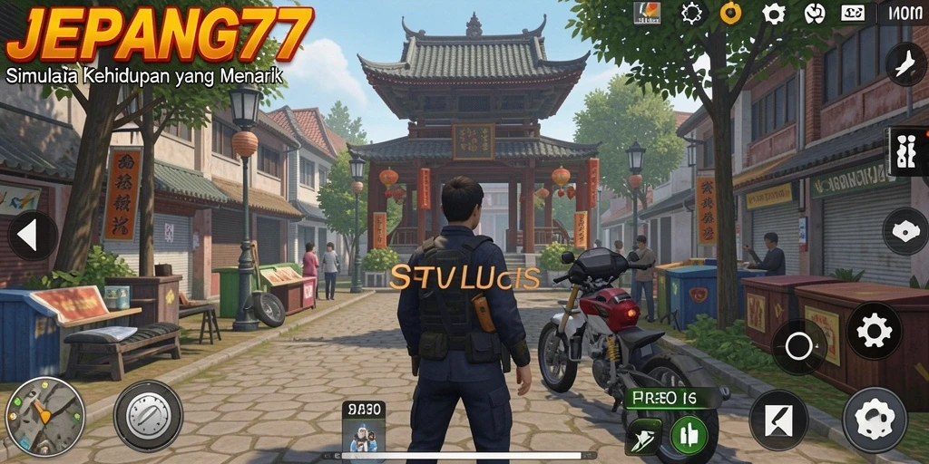 Tampilan gameplay simulasi kehidupan di Jepang yang menarik.