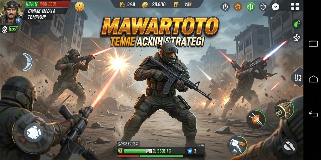 Tampilan gameplay menegangkan dari MAWARTOTO dengan pertempuran yang intens.