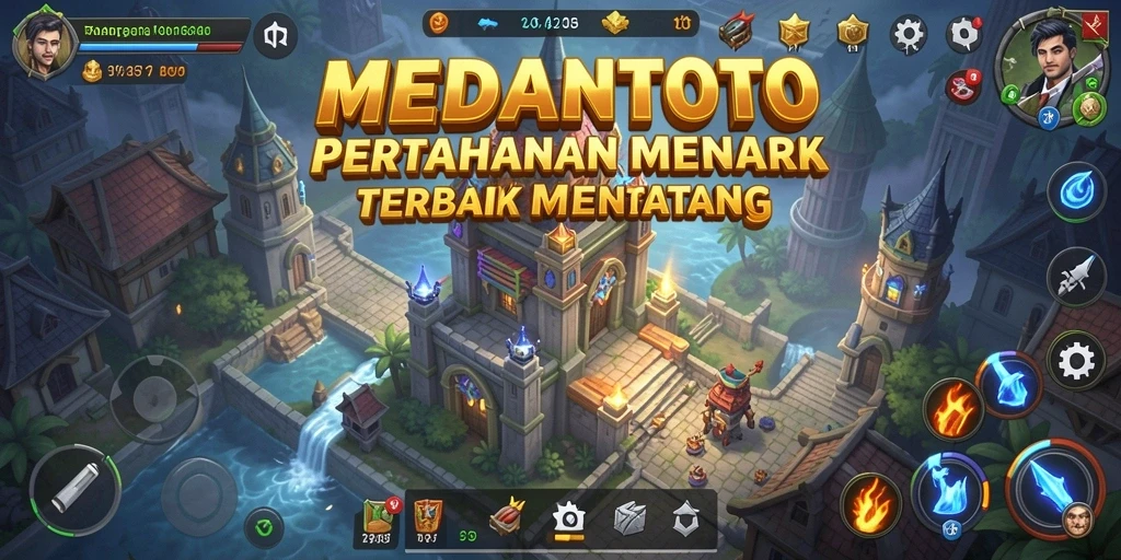 Gameplay menegangkan MEDANTOTO dengan menara pertahanan yang strategis.